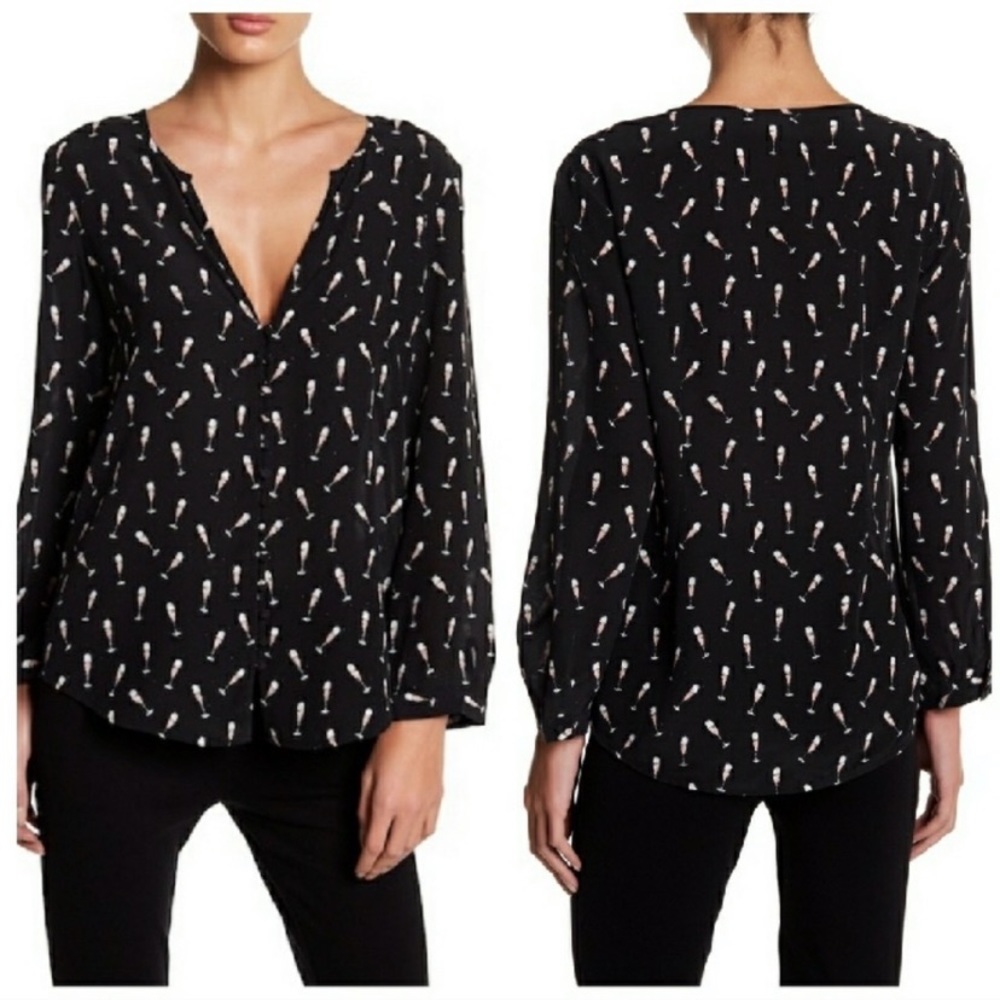 Joie Champagne Glass 100% silk top sz XS - Picture 2 of 8